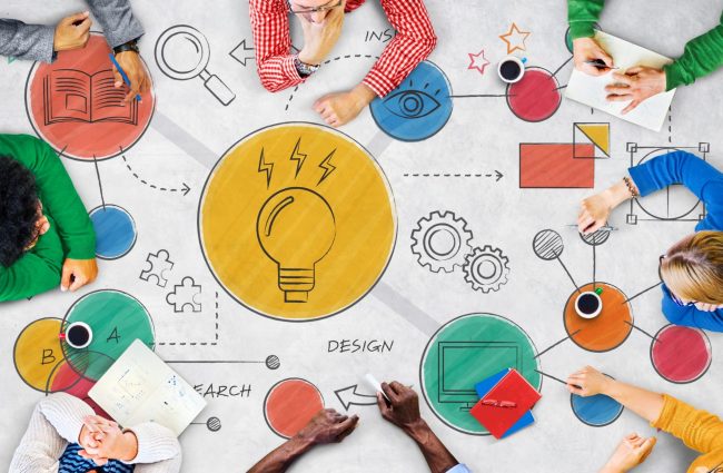 Photo of creative team illustrates blog: "How to Come Up With New Content Ideas While Having Fun"